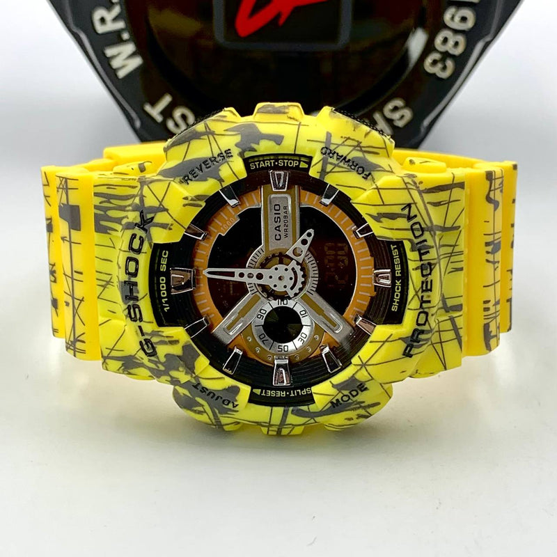 Linha Diamante GA 110 One Piece – cinza, amarelo e preto – Pulseira de borracha – A PROVA D’ÁGUA- cod40